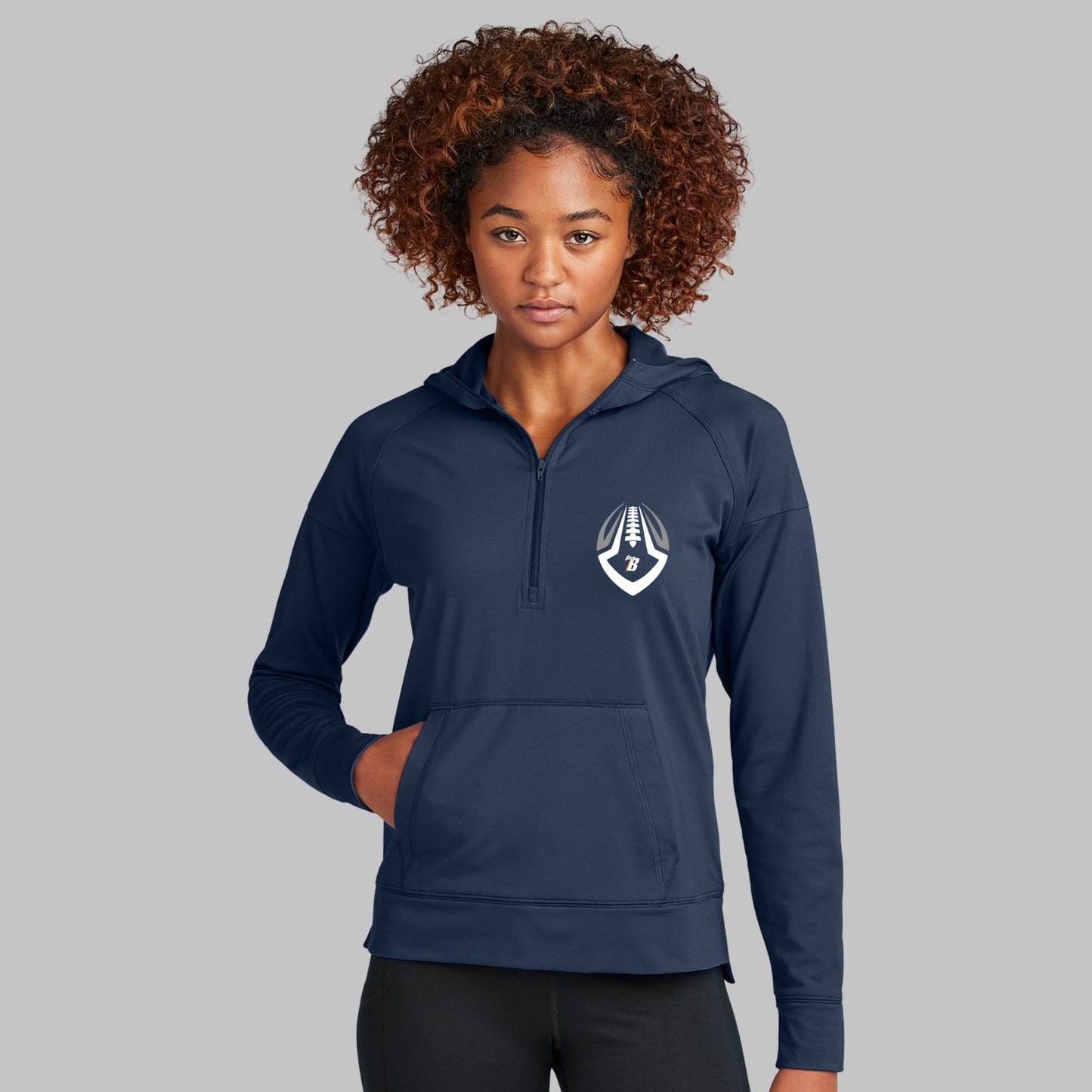 Sport-Tek® Women's Sport-Wick® Stretch 1/2-Zip Hoodie - LST856 - TRUE NAVY (BF 1)