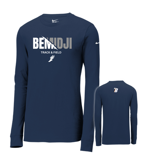 Nike Dri-FIT Cotton/Poly Long Sleeve Tee - NAVY (BHS TRACK 1)