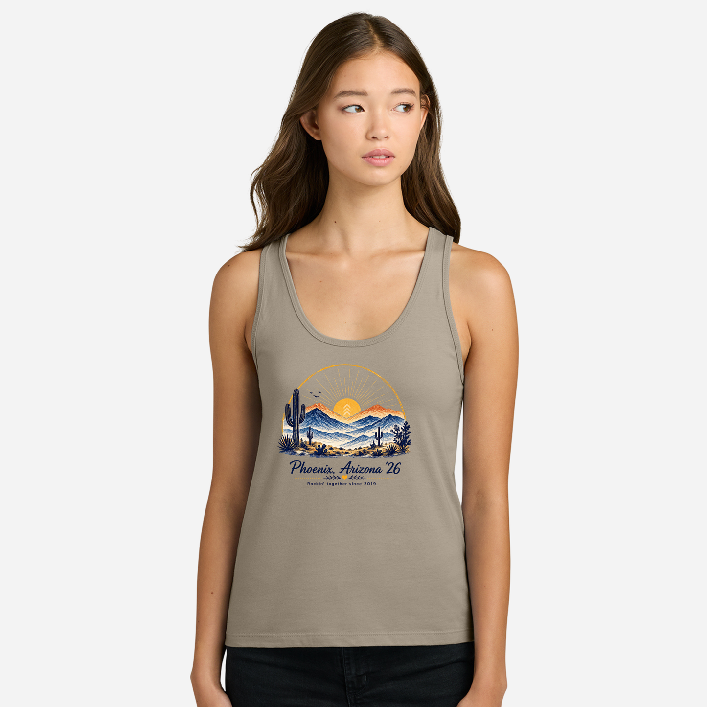 Next Level Apparel® Women’s Cotton Tank - NL3933 - TAN (ROCKINMOM)