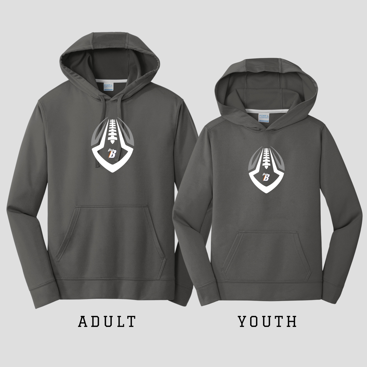Port & Co™ Performance Fleece Pullover Hooded Sweatshirt - CHARCOAL - (BF 1)