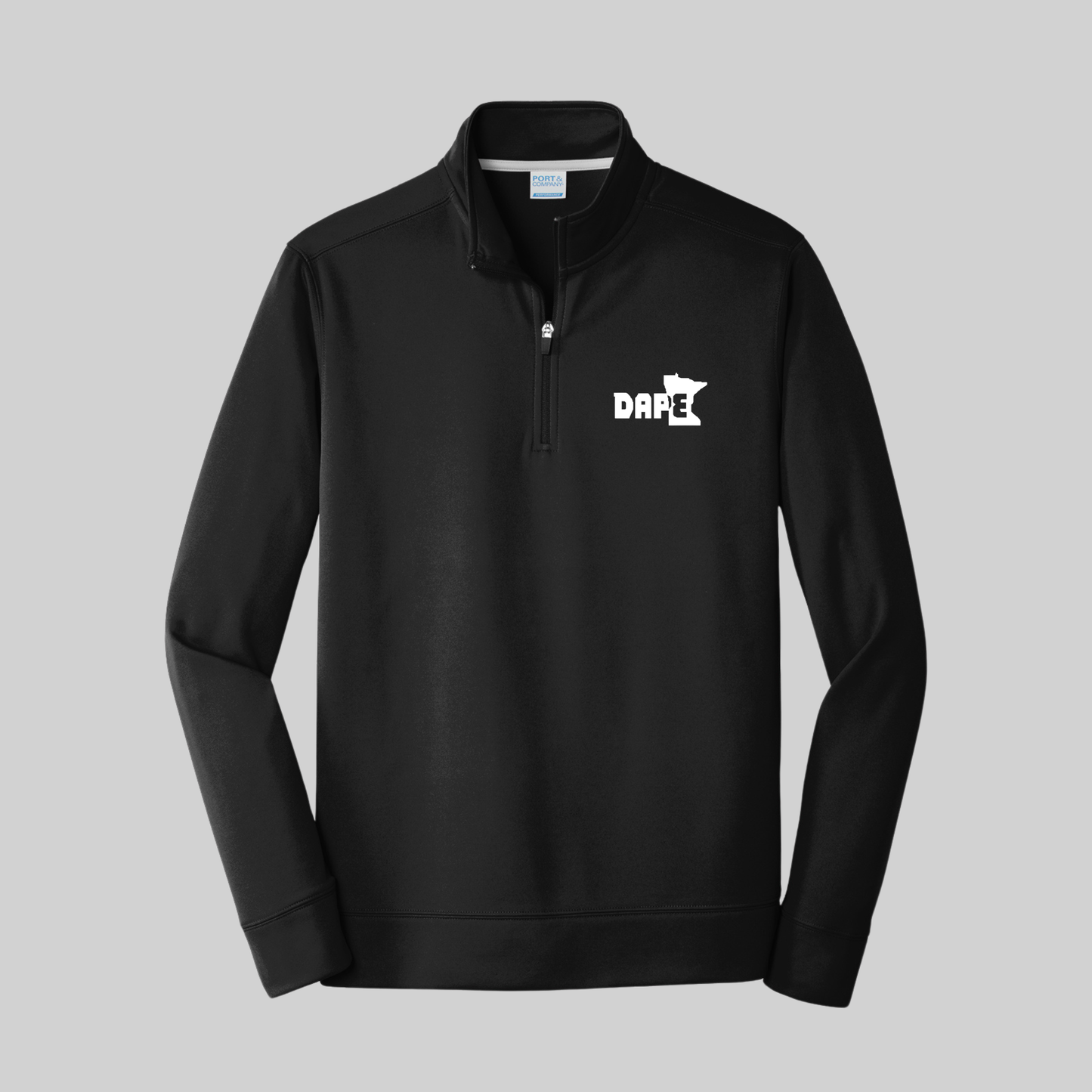 Port & Co™ Performance Fleece 1/4-Zip Pullover Sweatshirt - PC590Q (BLACK) - DAPE 1