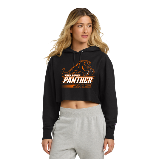 Champion® Women’s Reverse Weave® Cropped Cut-Off Hooded Sweatshirt - BLACK PR Sw 1