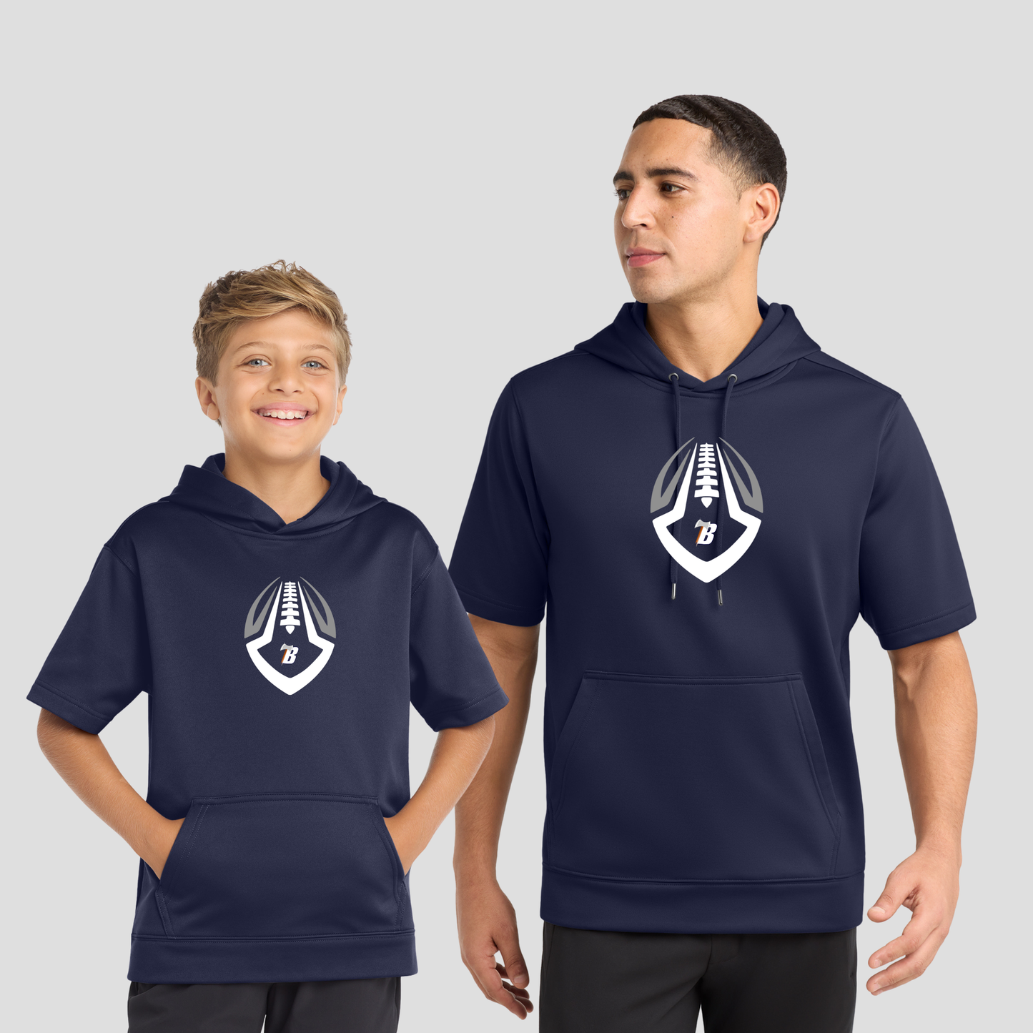 Sport-Tek® Sport-Wick® Fleece Short Sleeve Hooded Pullover -NAVY (BF 1)