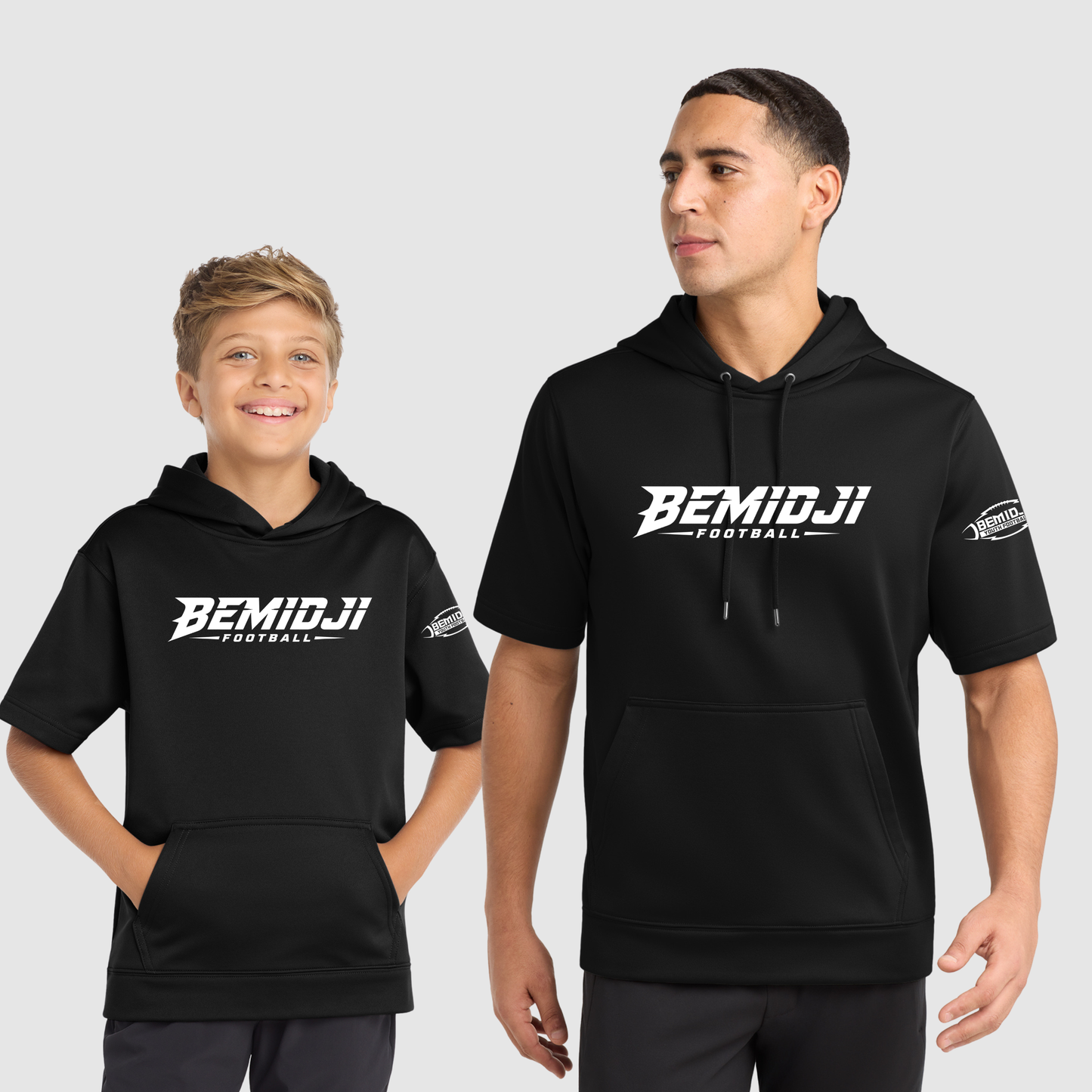 Sport-Tek® Sport-Wick® Fleece Short Sleeve Hooded Pullover (BLACK) BYF2026