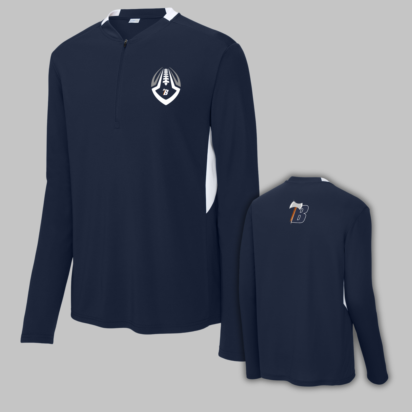Sport-Tek® Club 1/4-Zip Pullover - ST443 - NAVY/WHITE (BF 1)