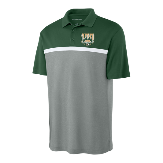 ST741 Sport-Tek® UV Micropique Colorblock Polo - Forest Green/ Grey Concrete (BSU CENTURY 1.5b)