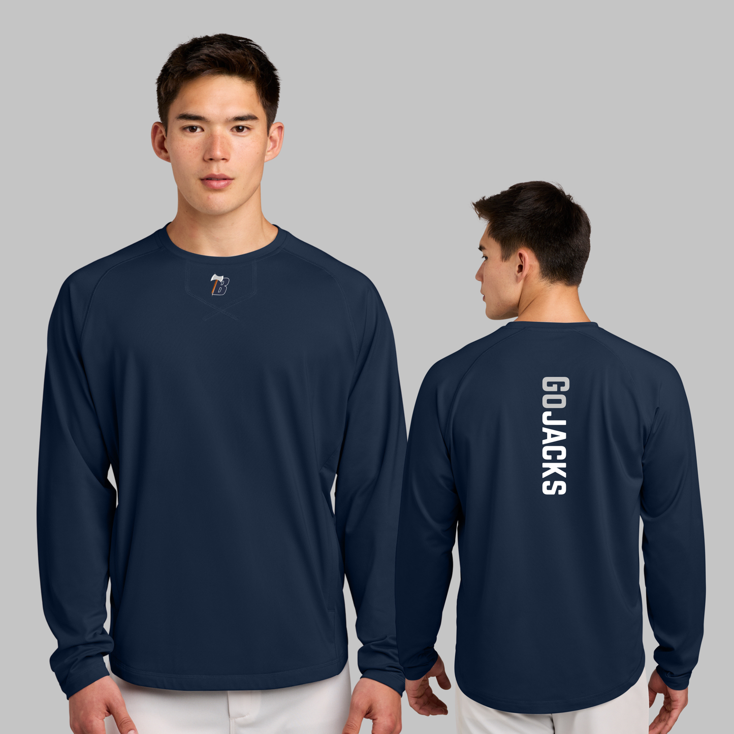 New Sport-Tek® Sport-Wick® Stretch Pocketed Crewneck - ST859 - TRUE NAVY (BF 8)