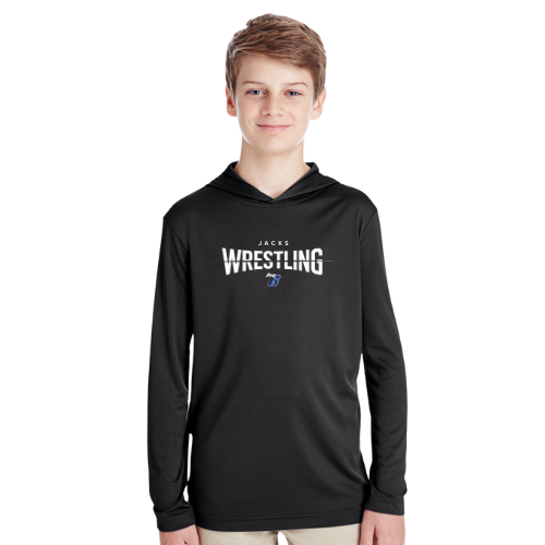 Youth Light Weight Hooded Long Sleeve - Black (BHS Wrestling 1)