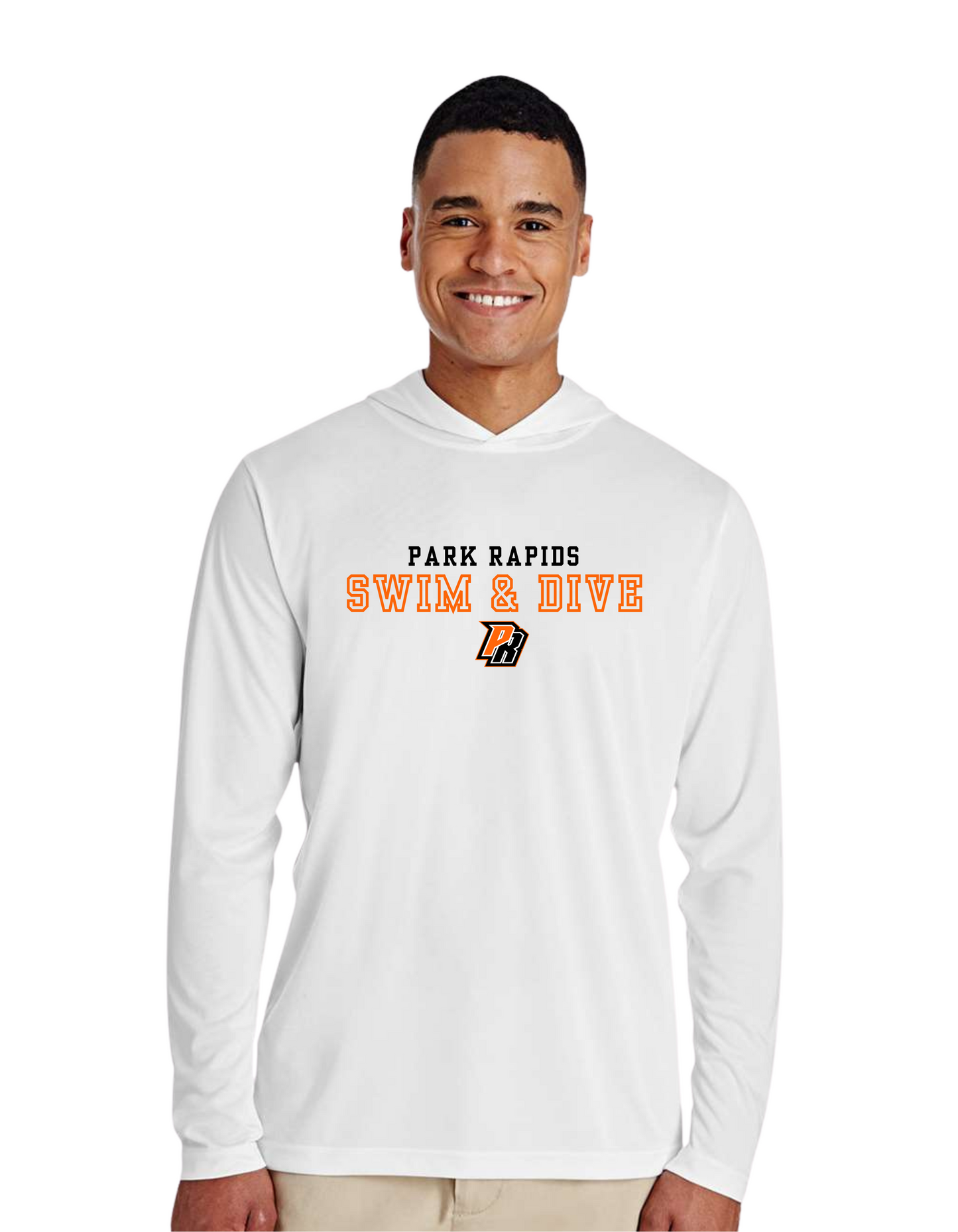 Men's Zone Performance Hooded Long Sleeve White (PR Swim)