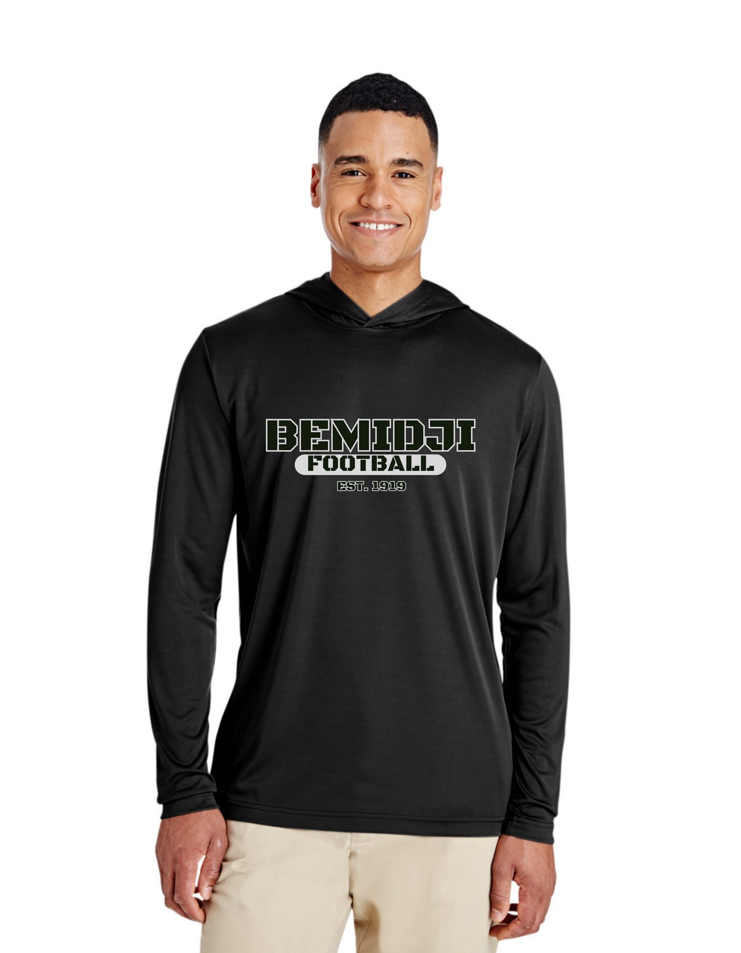 Men's Zone Performance Hooded Long Sleeve Black (BHS Football)
