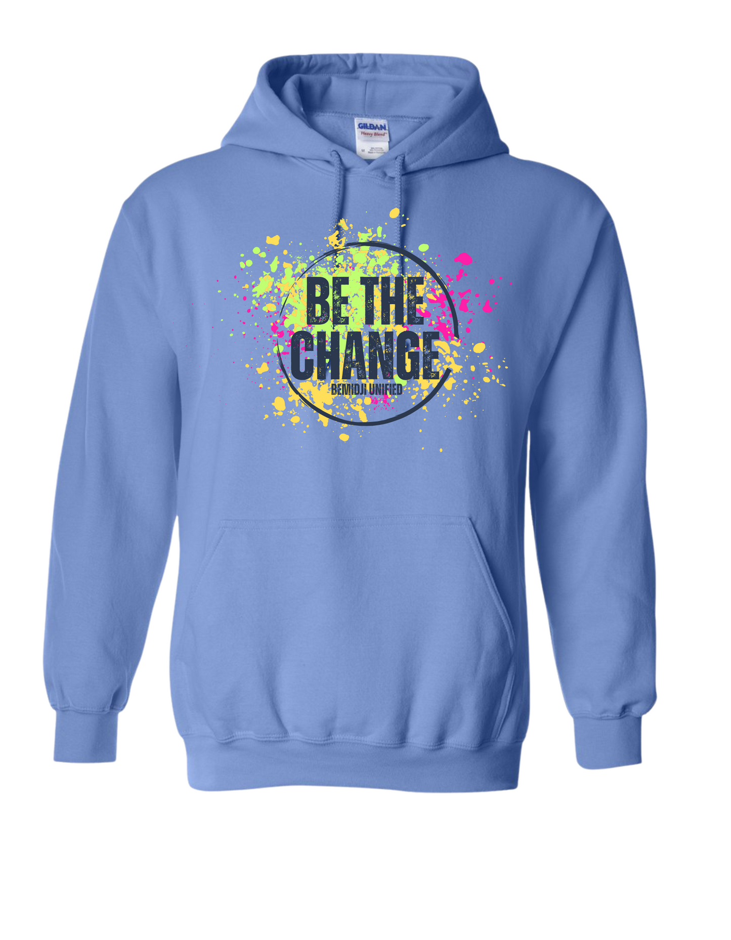Adult Unisex Gildan Heavy Blend Hooded Sweatshirt - Be the Change - California Blue (Bemidji Unified)