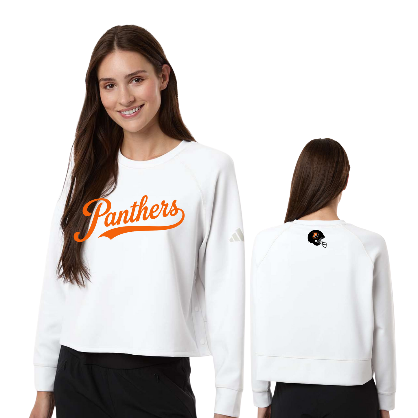 Women's Beyond Side-Snap Crewneck Sweatshirt - A1014 - WHITE PR 4