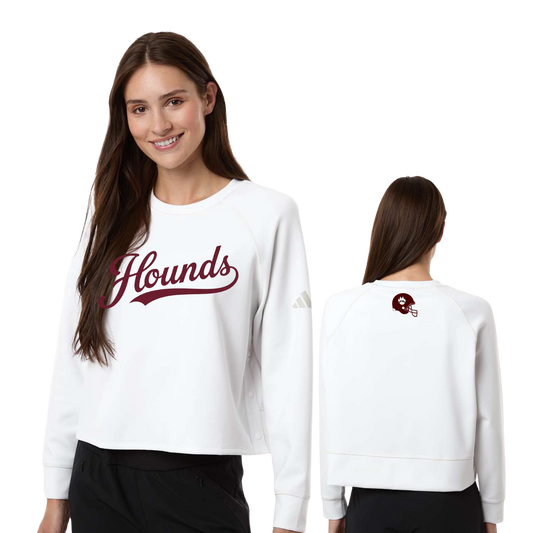 Women's Beyond Side-Snap Crewneck Sweatshirt - A1014 - WHITE F5 & 3