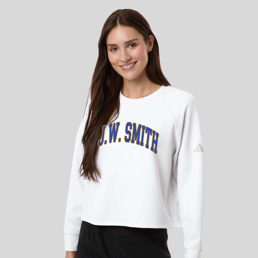 Women's Beyond Side-Snap Crewneck Sweatshirt - A1014 - WHITE (JW 5)