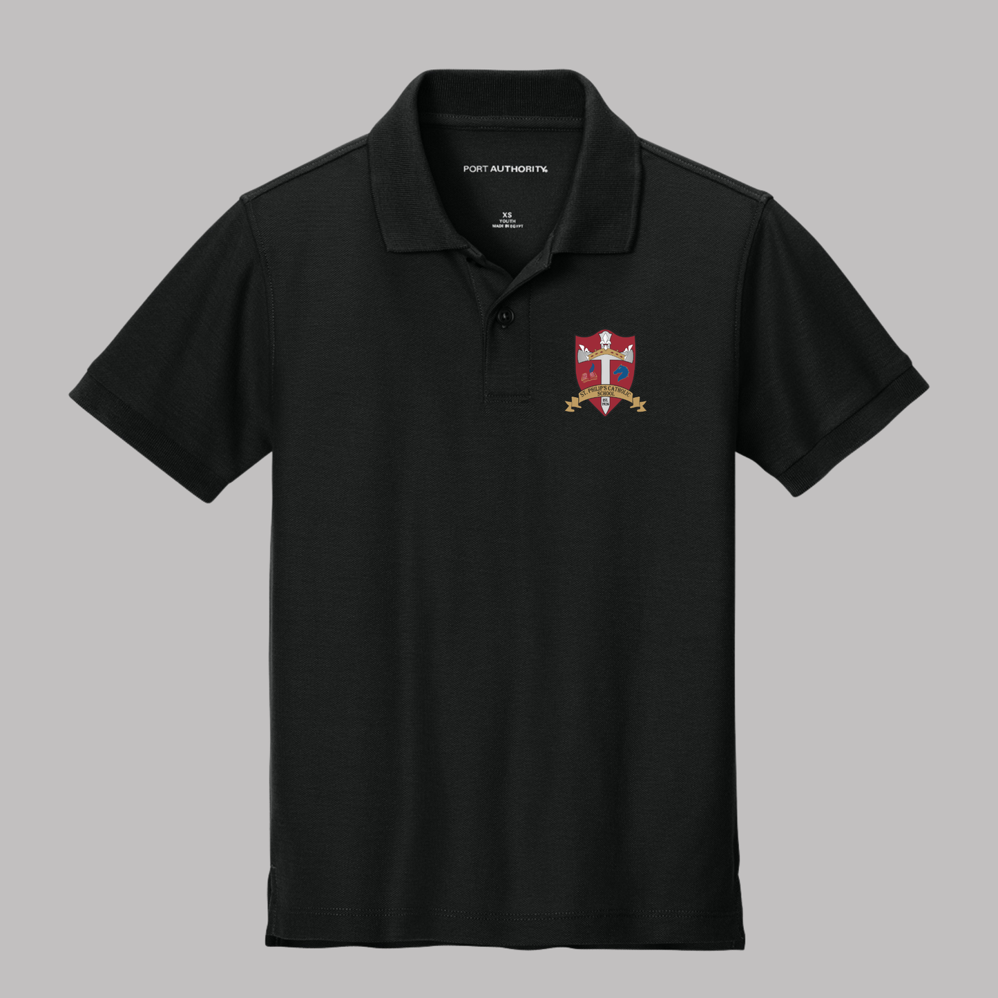 Y200 Port Authority® Youth Wearever Signature Pique Polo - DEEP BLACK (S.P)