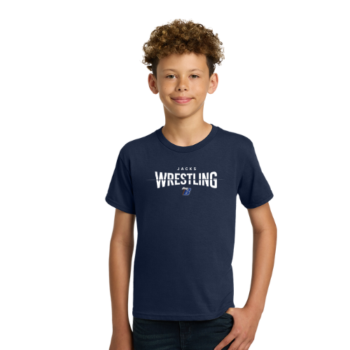 Youth Gildan Heavy Cotton T-Shirt - NAVY (BHS Wrestling 1)