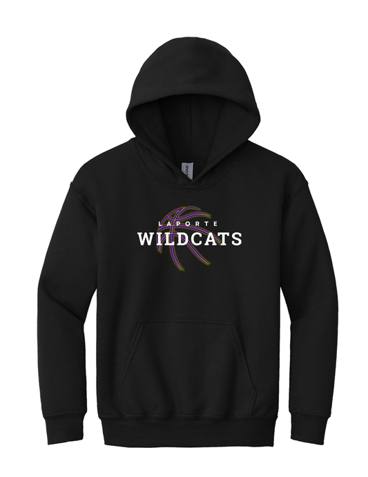Youth Gildan Hooded Sweatshirt - BLACK (Laporte BB)