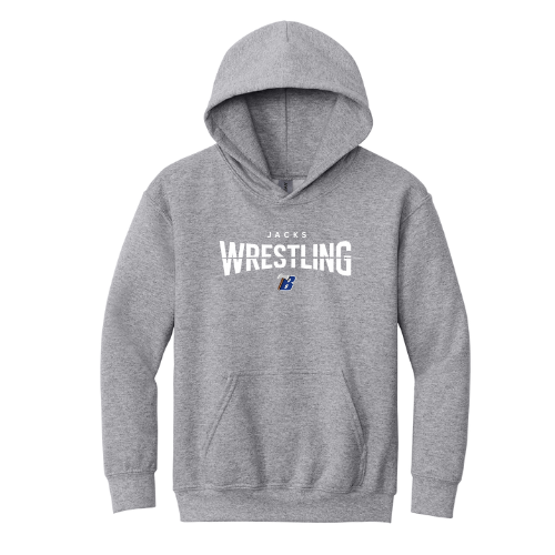 Youth Gildan Hooded Sweatshirt - Sports Grey (BHS Wrestling 1)