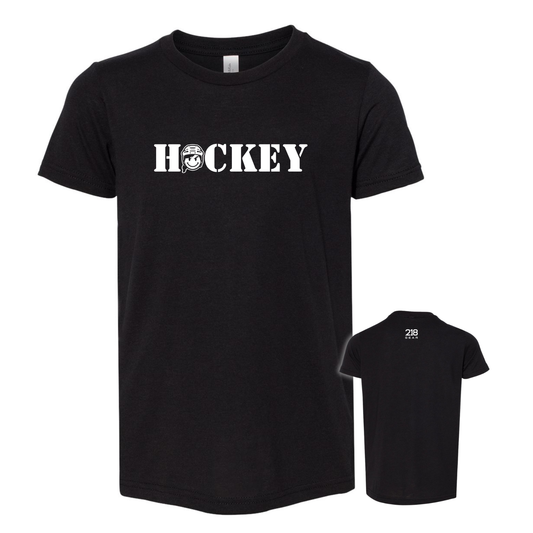 Triblend Hockey Tee - Solid Black (Hockey 9)